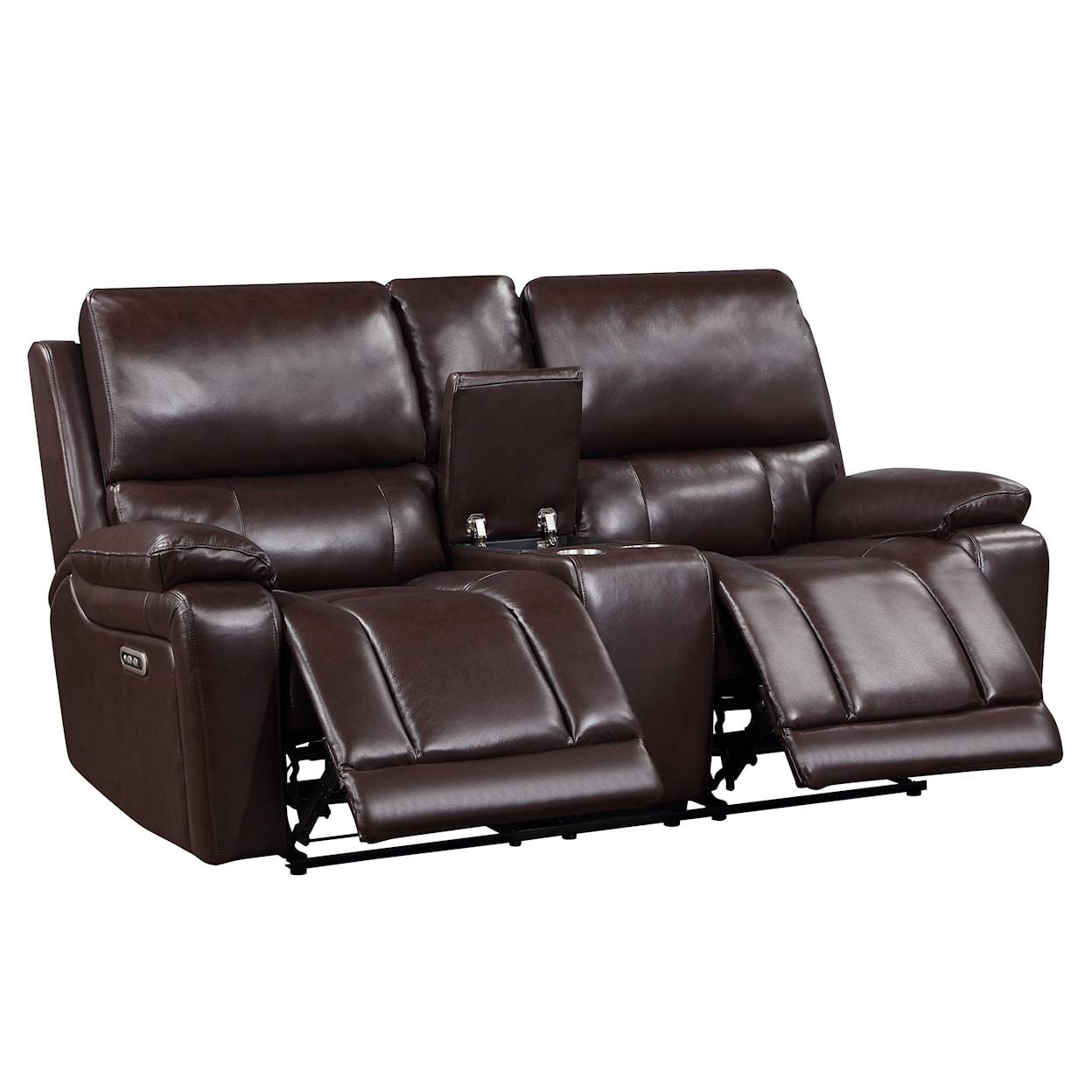 New Classic Furniture Cicero Cicero Loveseat W/ Pwr Fr & Hr-Brown