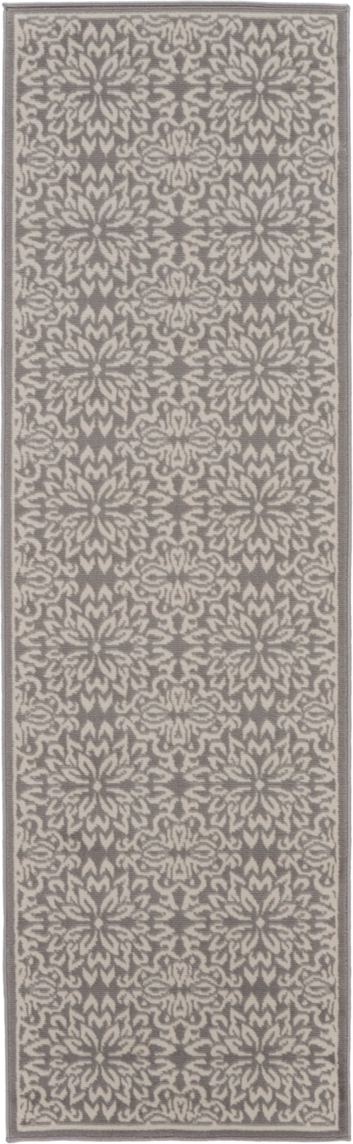 2'3" x 7'3" Ivory/Grey Runner Rug