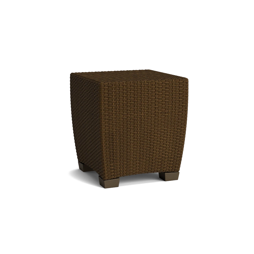 18" Sq. Block-Foot Wicker End Table