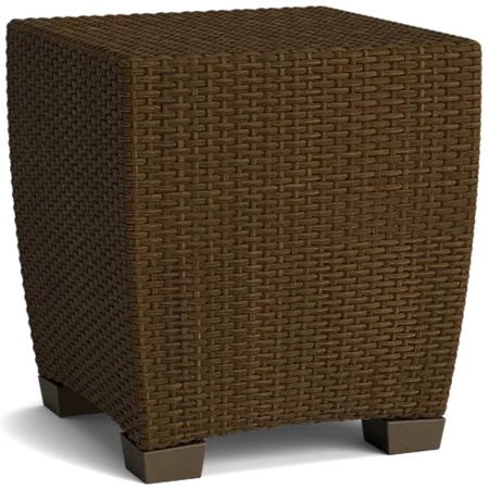 18" Sq. Block-Foot Wicker End Table