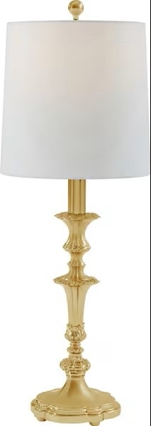 Traditional Buffet Lamp with Round Linen Shade