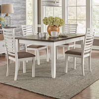 5-Piece Farmhouse Dining Set with Hidden Drawers