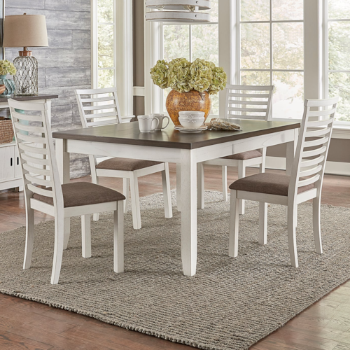 5-Piece Transitional Dining Set with Hidden Drawers