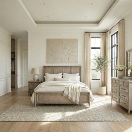 C.K. Bed Set w/Nightstand, Dresser & Mirror