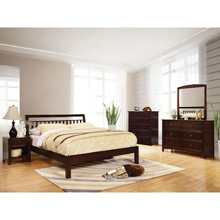 Transitional 5-Piece Queen Bedroom Set with Two Nightstands