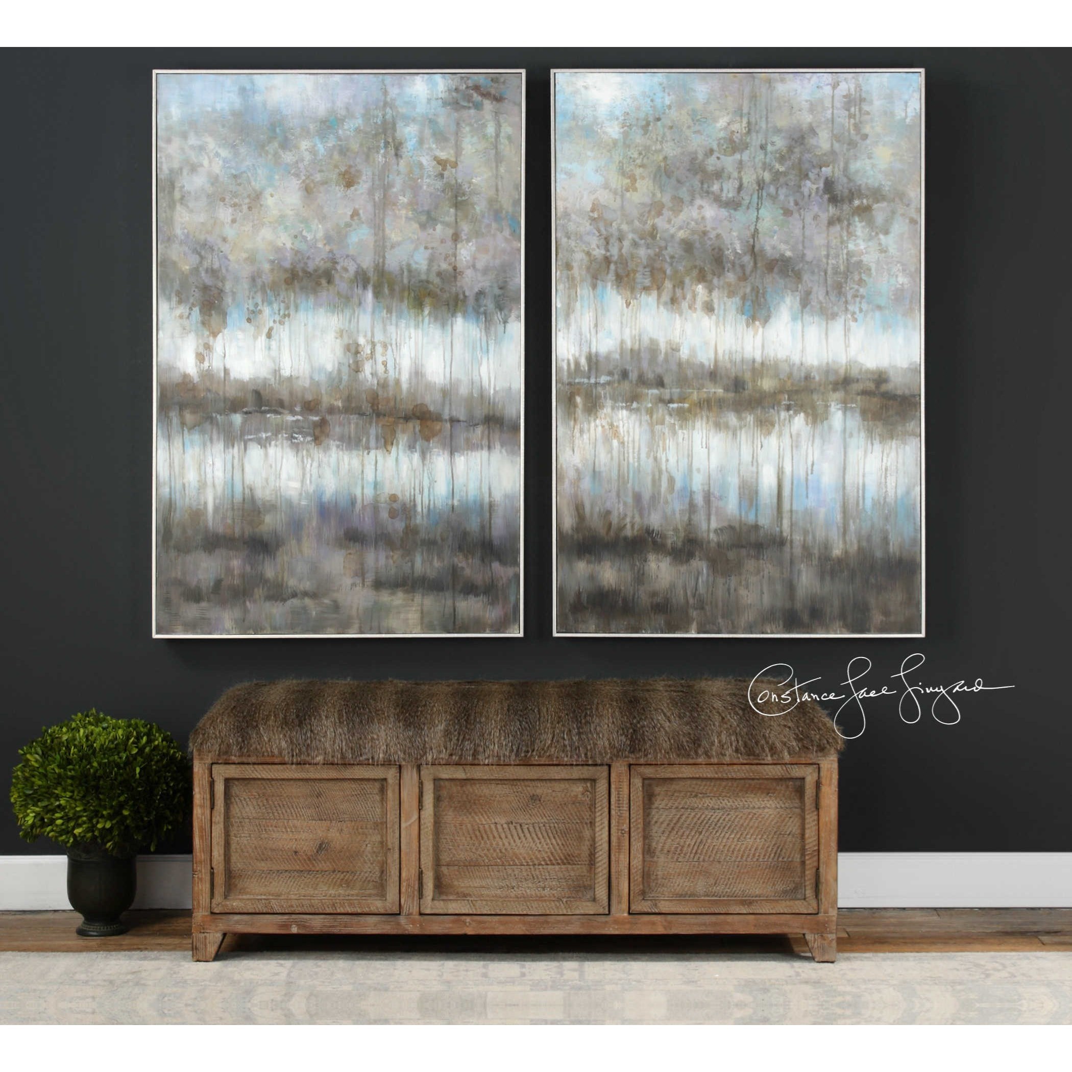 Uttermost Art 31411 Gray Reflections Landscape Art Set of 2 Suburban