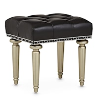 Glam Upholstered Vanity Bench with Button-Tufting