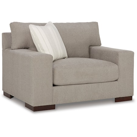 Contemporary Oversized Chair with Reversible Cushions