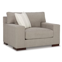 Contemporary Oversized Chair with Reversible Cushions