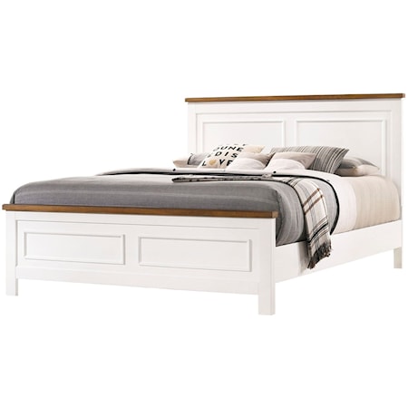 Two-Tone King Panel Bed