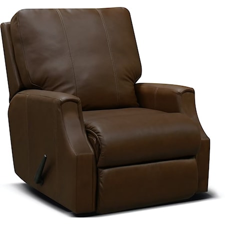 Casual Leather Minimum Proximity Recliner with Scoop Arms