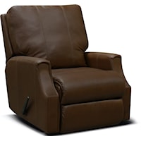 Casual Leather Minimum Proximity Recliner with Scoop Arms