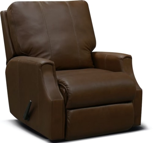 Casual Leather Minimum Proximity Recliner with Scoop Arms