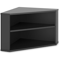 Contemporary Corner Bookcase with Two Open Shelves