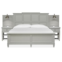 Contemporary King Wall Bed with Two Nightstands