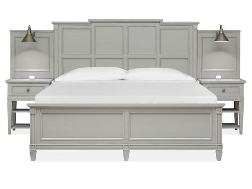 Contemporary California King Wall Bed with Two Nightstands