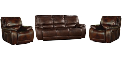 Casual Power Reclining Sofa and Dual Recliners Set with Power Headrests
