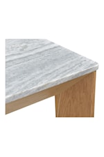 Moe's Home Collection Angle Contemporary Large Solid Oak Grey-Top Marble Dining Table