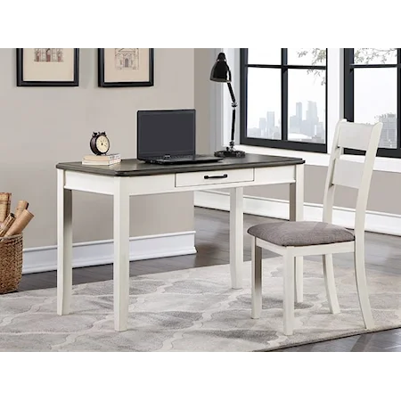 Dakota Transitional Desk & Upholstered Side Chair Set