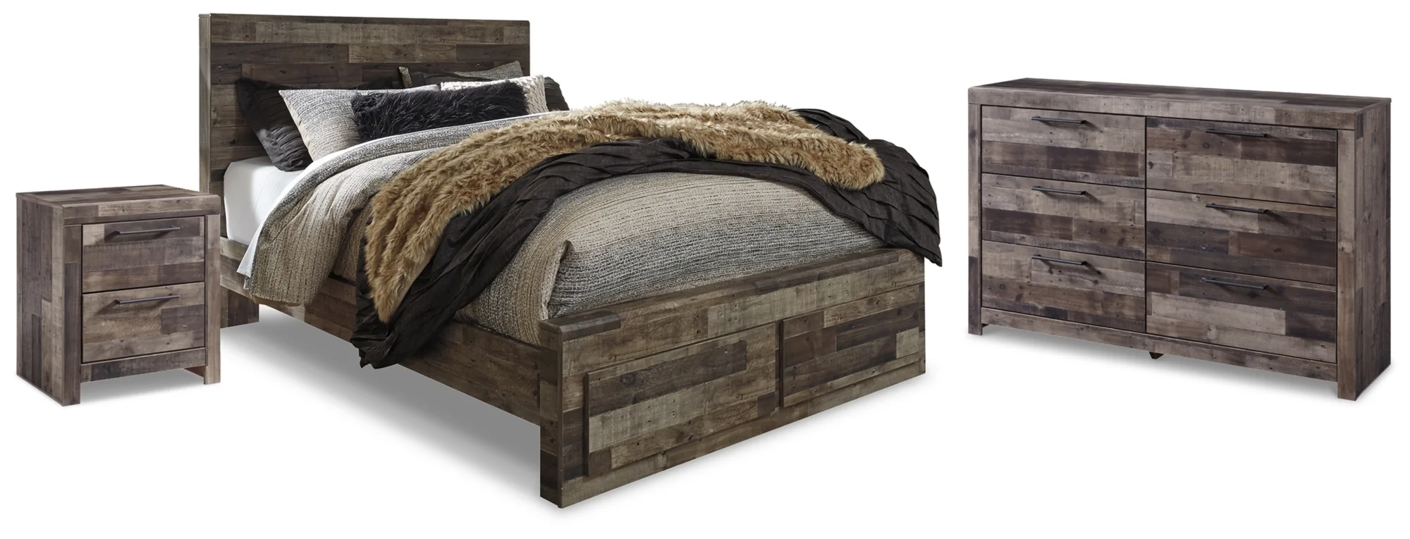 Design Less Bed Ashley Signature Design Derekson B200B53 Queen Panel Storage Bed ...