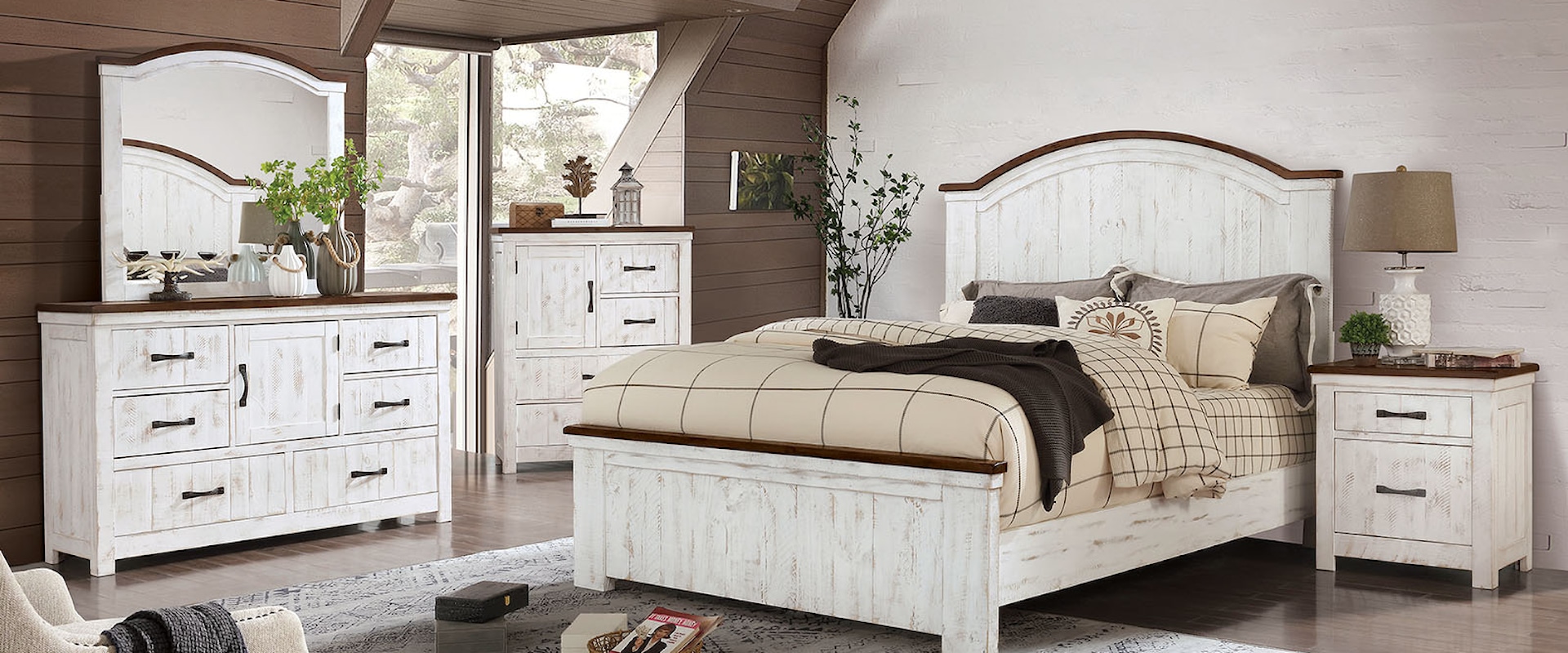 Transitional 4-Piece Queen Bedroom Group