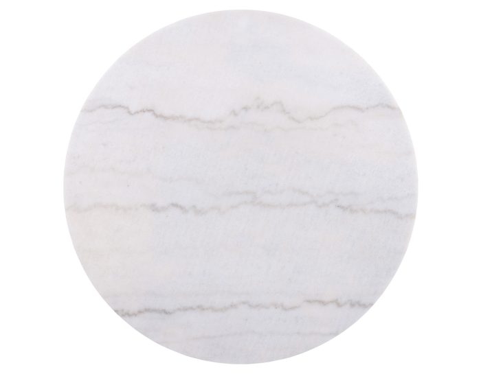 Steve Silver Colvin 36″ Round Castered White Marble Coffee Table