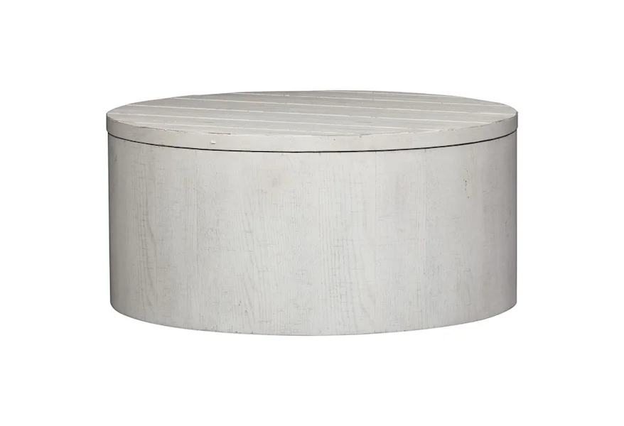 Modern Farmhouse Drum Cocktail Table by Liberty Furniture at Reeds Furniture