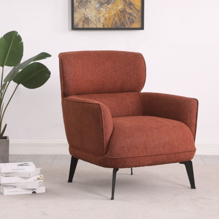 Andrea Crecent Arm Accent Chair Orange