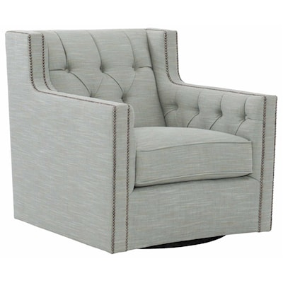 Bernhardt Candace Swivel Chair with Nail Head Trim