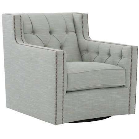 Swivel Chair with Nail Head Trim