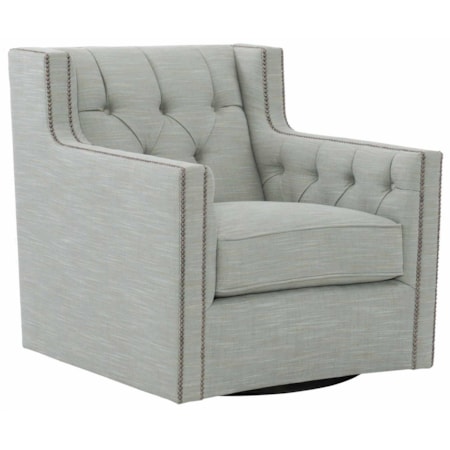 Swivel Chair with Nail Head Trim