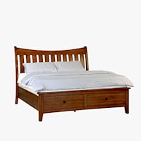 Mission California King Bed with Footboard Storage