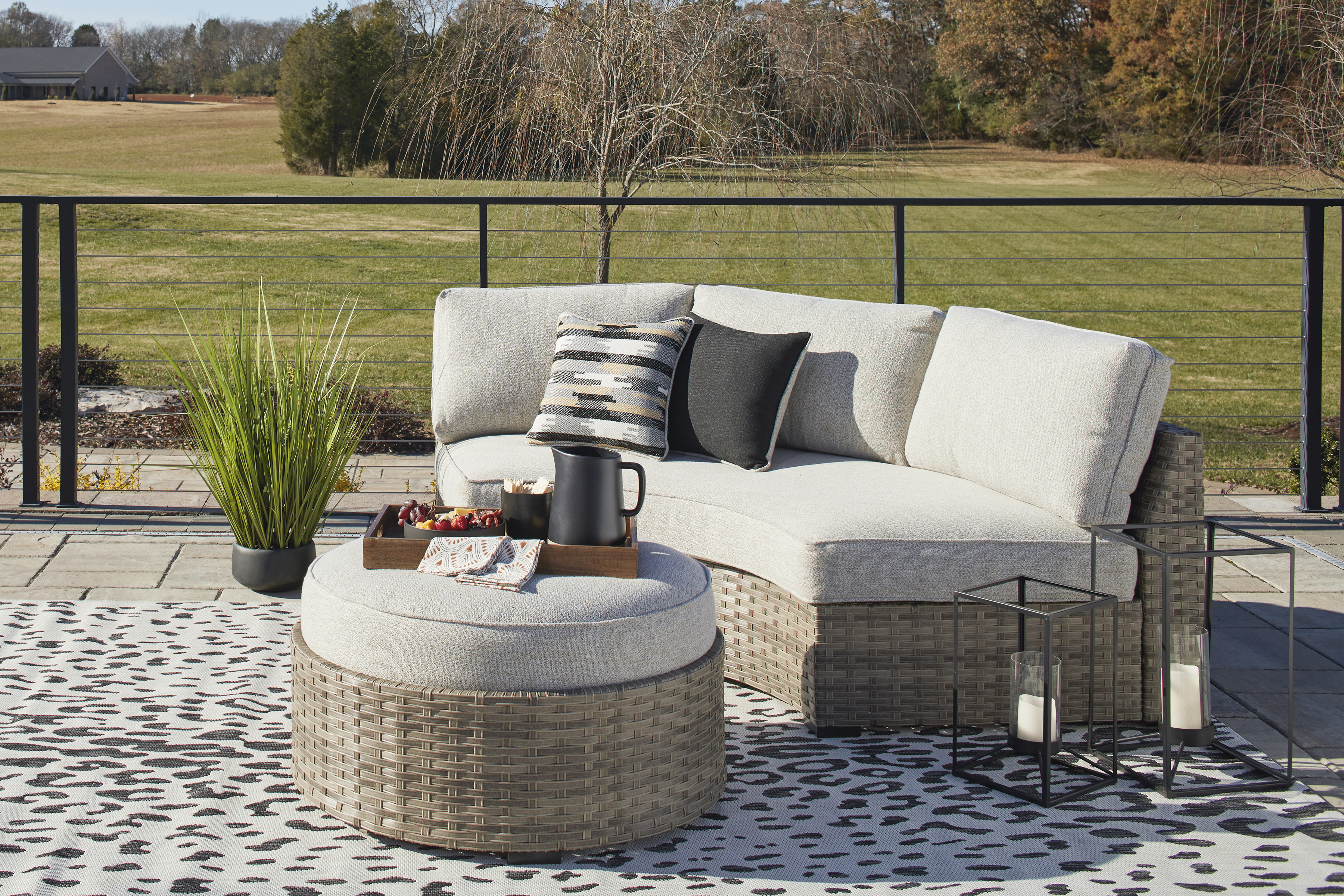 curved loveseat patio furniture