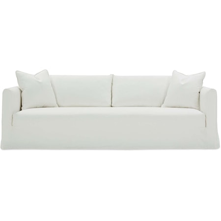 Casual 96" Sofa with Slipcover and Throw Pillows