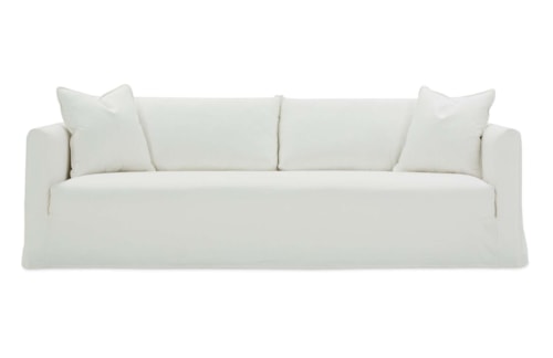 Casual 90" Sofa with Slipcover and Throw Pillows