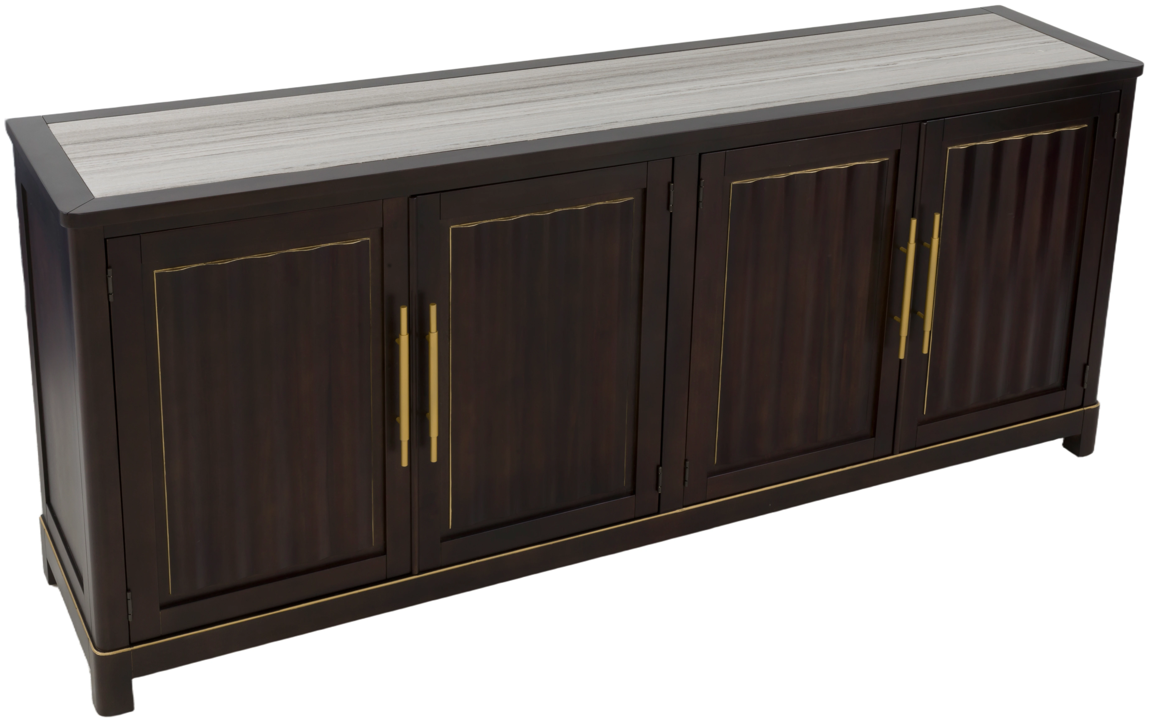4-Door Credenza with Stone Top