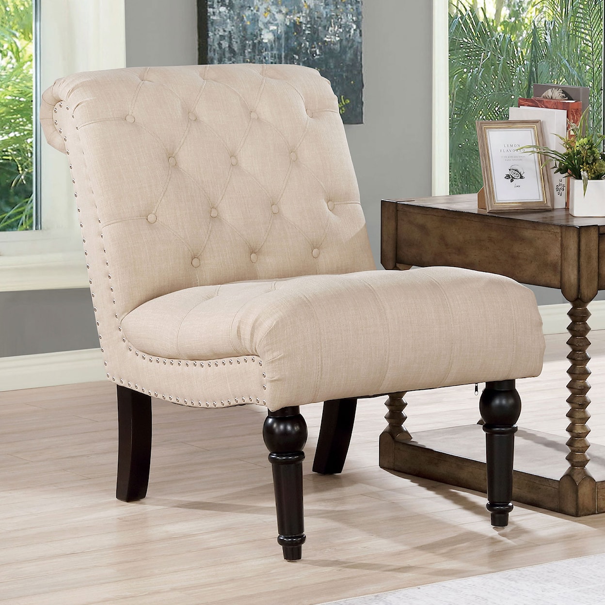 Furniture of America Louella Armless Chair