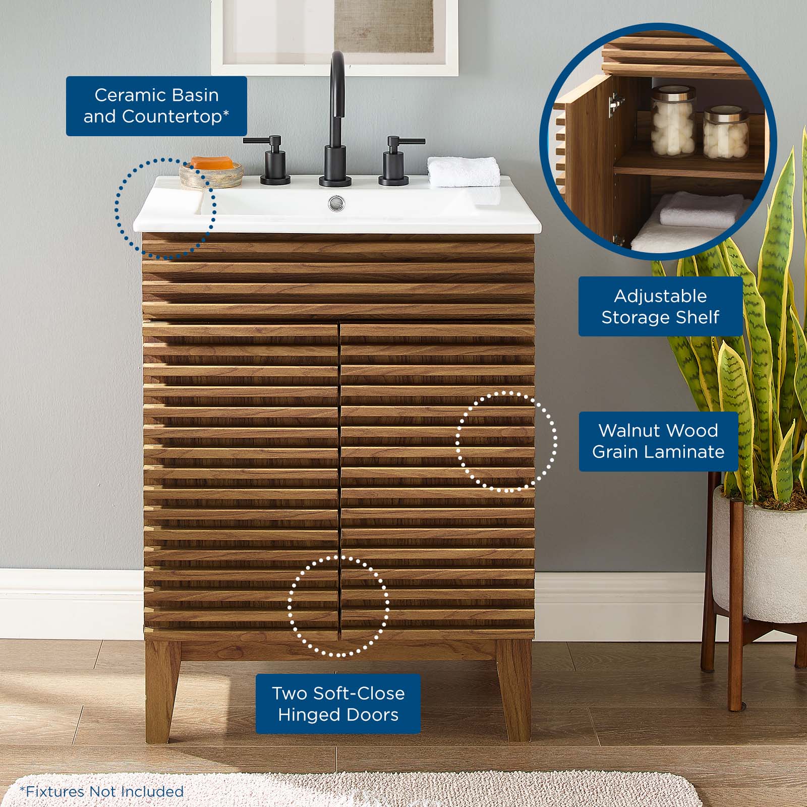 Modway Render EEI3860WALWHI Bathroom Vanity Value City Furniture