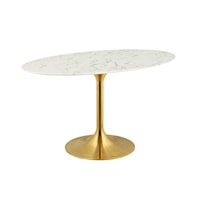 54" Oval Artificial Marble Dining Table