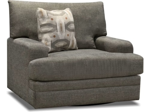 Casual Swivel Chair and a Half with Track Arms