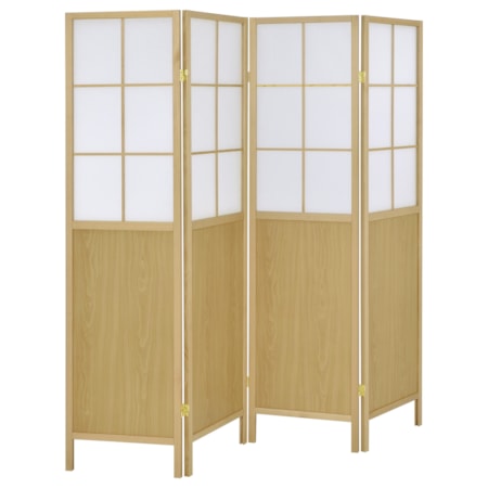 4-Panel Room Divider Folding Shoji Screen