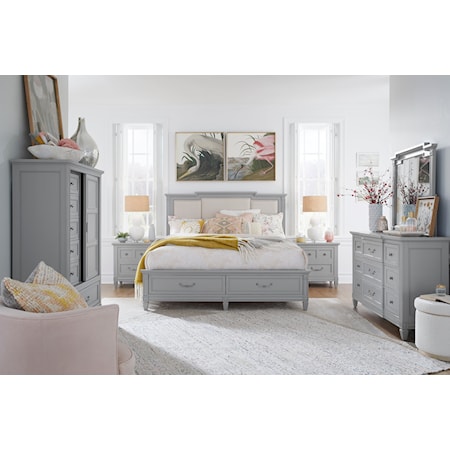 Contemporary 6-Piece Upholstered California King Bedroom Set