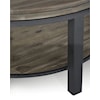 Modus International Canyon Washed Grey Solid Wood/Metal Round Coffee Table