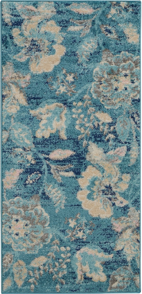 2' x 4' Turquoise Rectangle Rug