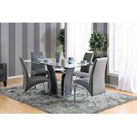 Contemporary 7-Piece Dining Set with 72 Inch Table