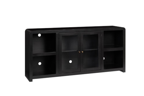 Contemporary 6-Shelf 71" Console with 2-Doors and Wire Management Holes