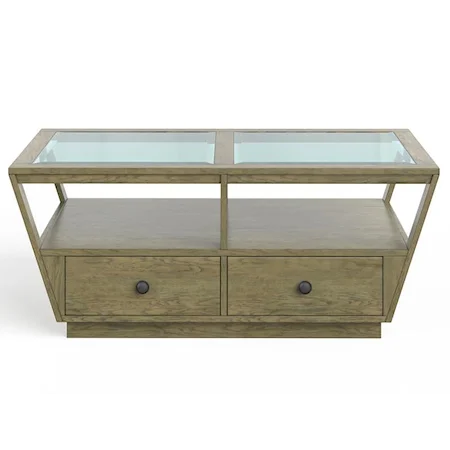 Transitional 2-Drawer Cocktail Table with Casters