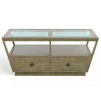 Transitional 2-Drawer Cocktail Table with Casters