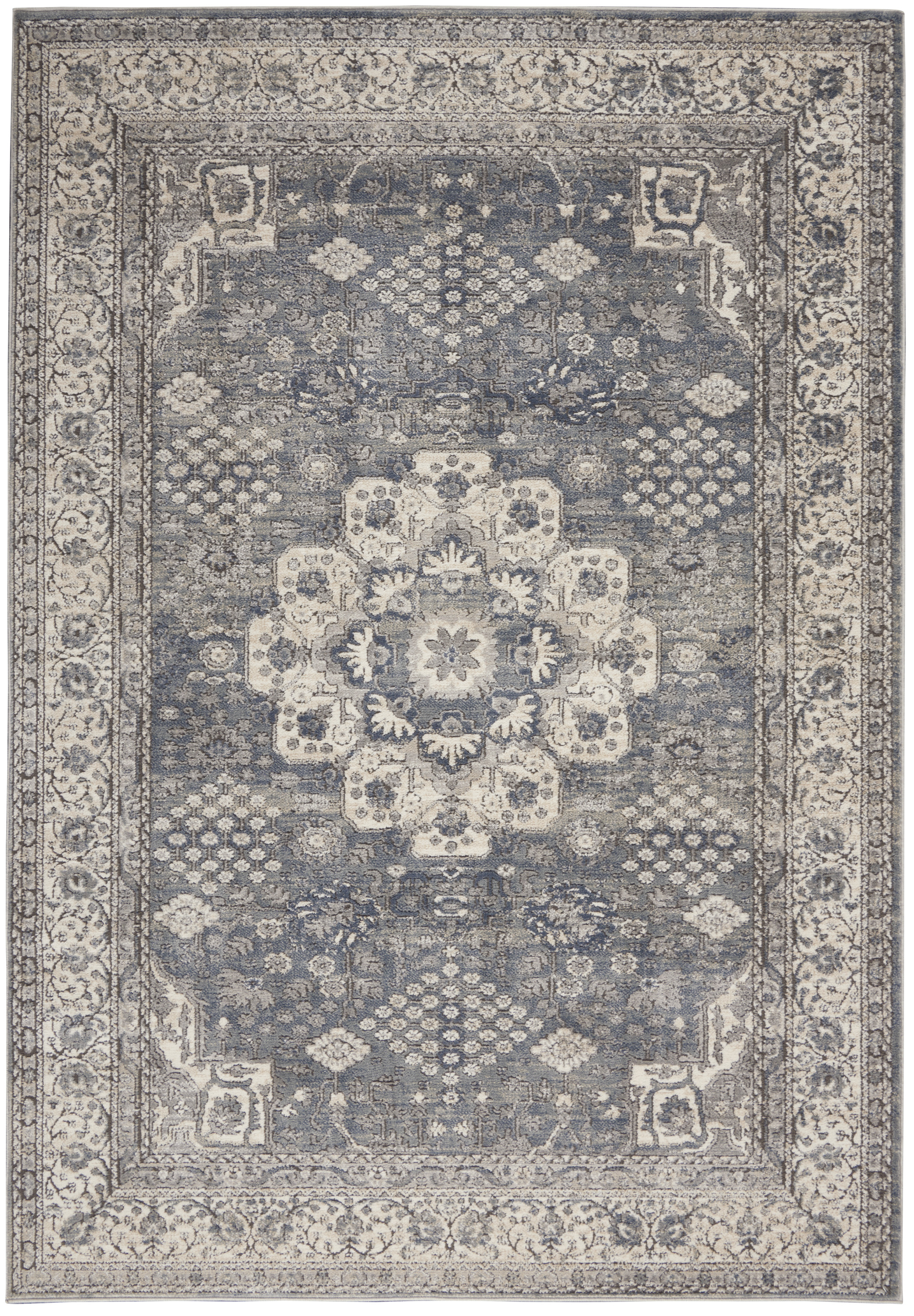 3'9" x 5'9" Grey/Ivory Rectangle Rug
