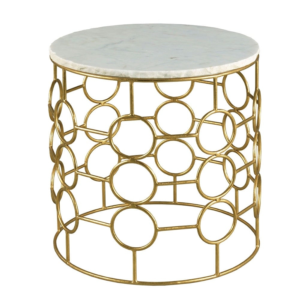 24" Round End Table w/Marble Top
